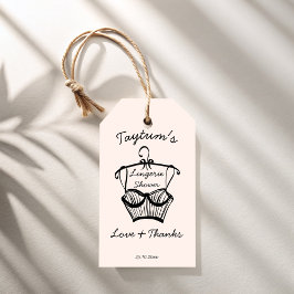 Tack för underwäs Bride shower gunst Presentetikett