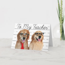 Tack för uppskattning av Golden Retriever Teacher Kort