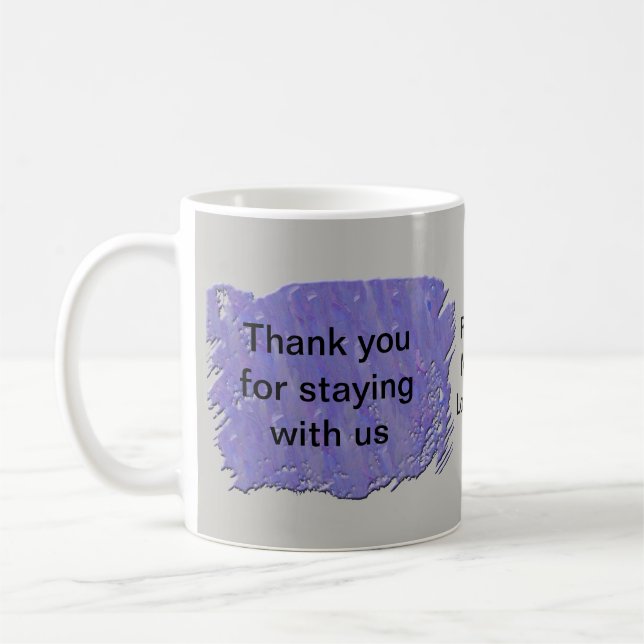 Tack för utläggning med USA Abstrakt Lila Grått Kaffemugg (Vänster)