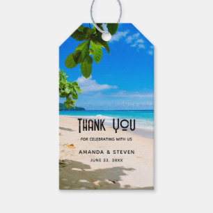 Tack för vackert Sunny Tropical Beach Wedding Presentetikett