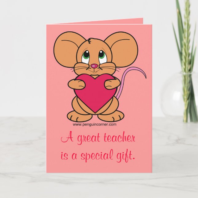 Tack för Valentinkortets lärare. Kort (Framsida)