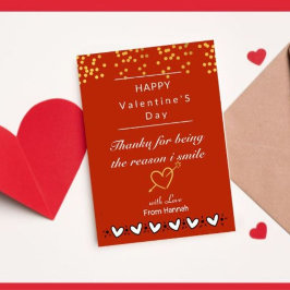Tack för valentins anteckningskort