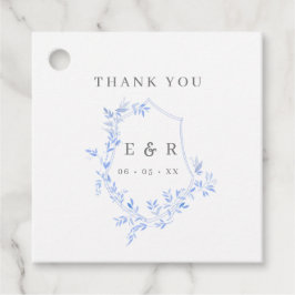 Tack för Vapenskölden ReEmergency Blue Löv Monogra Gåvor Etiketter