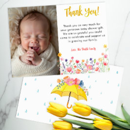 Tack för Vår Babybildschema med vattenfärg, Blommi