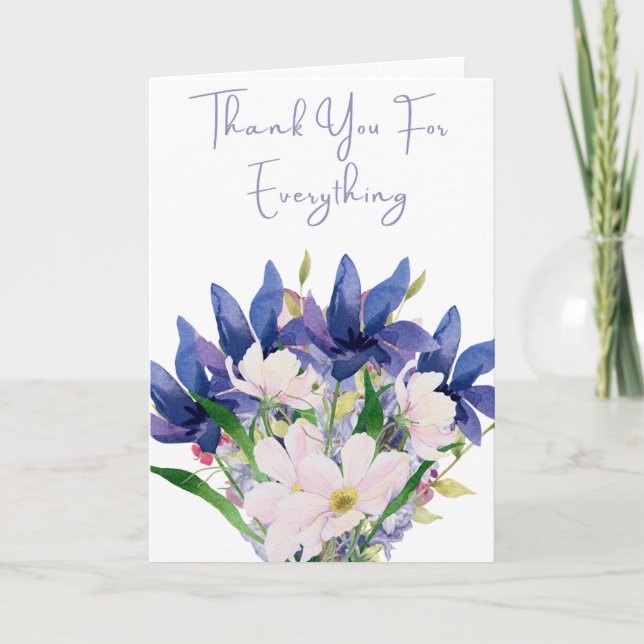 Tack för varje Sak blomsterBouquet Kort (Framsida)