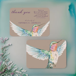Tack för vattenfärg Classic Hummingbird Memorial Anteckningskort