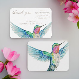 Tack för vattenfärg Classic Hummingbird Memorial Anteckningskort
