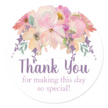 Tack för vattenfärgad Blommigt