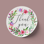 Tack för vattenfärgen rosa tropiska blommigt bröll runt klistermärke<br><div class="desc">Watercolor rosa blommigt bröllop tackar dig för att du klisterat med elegant och hawaii-blommor för tropiska destinationsbröllop. Kontakta mig om du behöver fler artiklar.</div>