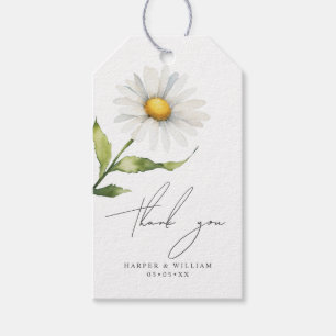 Tack för vattenfärgens daisy presentetikett
