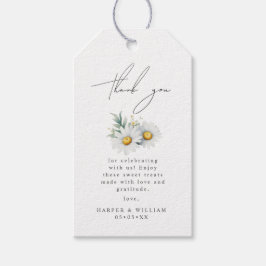 Tack för vattenfärgens daisy presentetikett