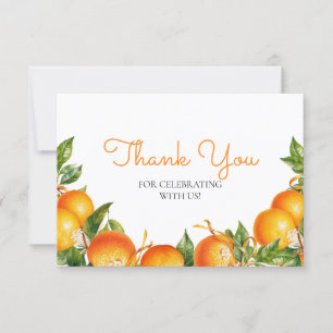 Tack för vattenfärgsämne Citrus Theme Orange Kort