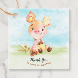 Tack för vattenfärgsgrafik, babystötdämpare gåvor etiketter