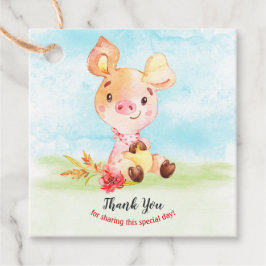 Tack för vattenfärgsgrafik, babystötdämpare gåvor etiketter