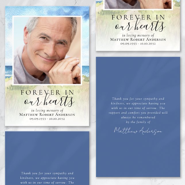 Tack för vattenfärgssegment Funeral Sympathy Kort (Skapare uppladdad)