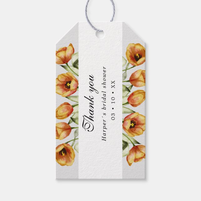 Tack för vattenfärgstulpaner presentetikett (Framsidan)