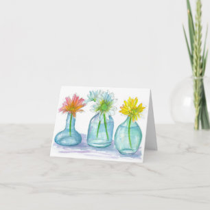 Tack för vattenflödesblommor i Daisyn med gift Kort