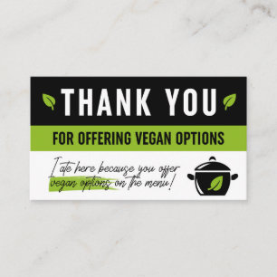 Tack för Vegan-alternativkort Visitkort