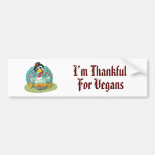 Tack för Vegans Thanksgiving Helgdag Turkiet Bildekal