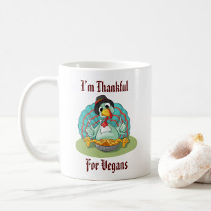 Tack för Vegans Thanksgiving Helgdag Turkiet Kaffemugg