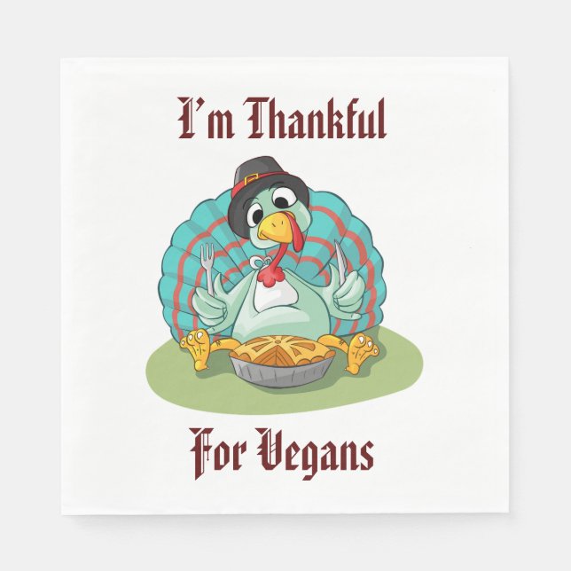 Tack för Vegans Thanksgiving Helgdag Turkiet Pappersservett (Framsidan)