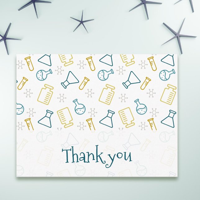 Tack för vetenskaplig laboratorieutrustning vykort (Scientific thank you postcard for businesses)