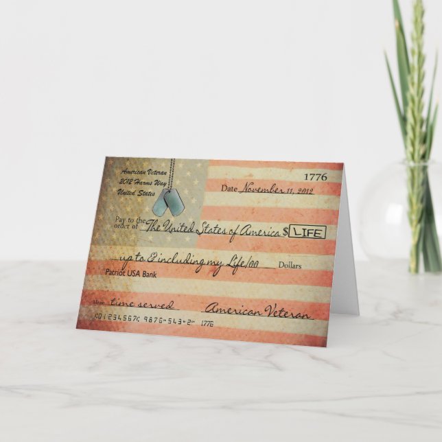 Tack för veterandagen på veterandagen (Framsida)