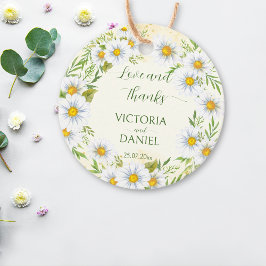 Tack för vild daisy vår blommor bröllop gåvor etiketter