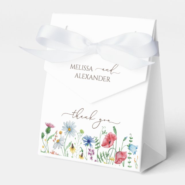 Tack för vildblomma Boho bröllop Presentaskar (Framsidan Sidan)