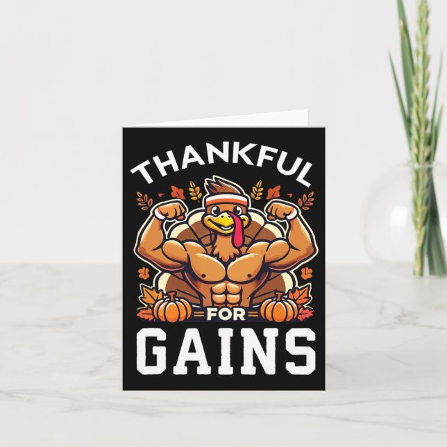 Tack för vinsterna - Thanksgiving Funny Gym Workou Kort (Framsida)