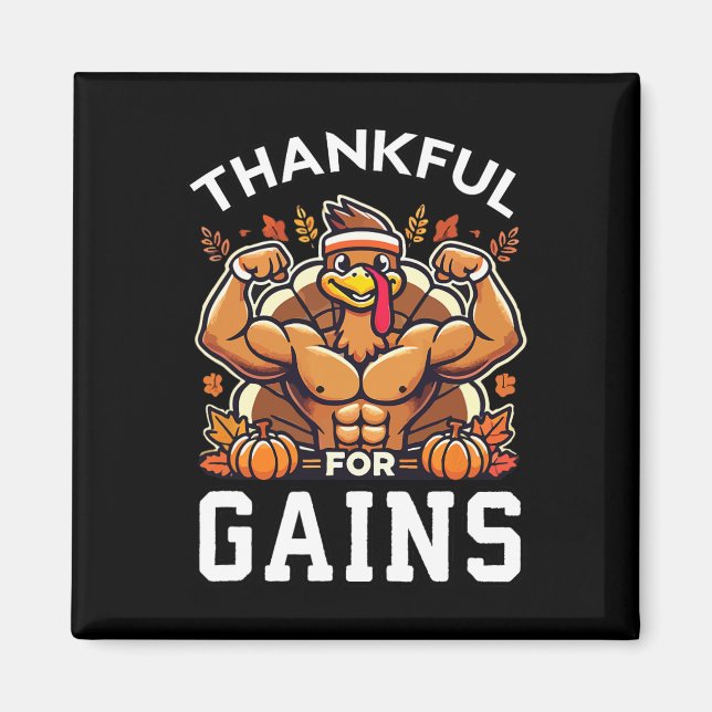 Tack för vinsterna - Thanksgiving Funny Gym Workou Magnet (Framsidan)