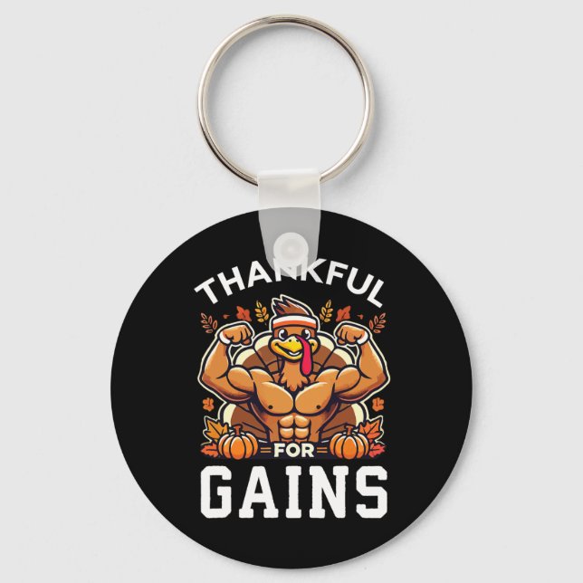 Tack för vinsterna - Thanksgiving Funny Gym Workou Nyckelring (Framsida)