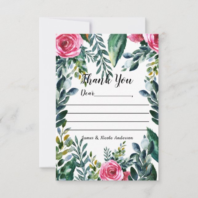 Tack för Vintage av botaniska vattenfärger, Blommi (Framsida)