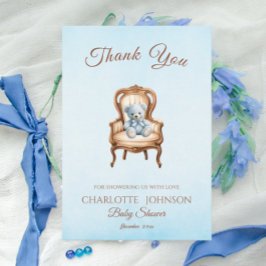 Tack för vintage Blue Classic Boy Baby Shower