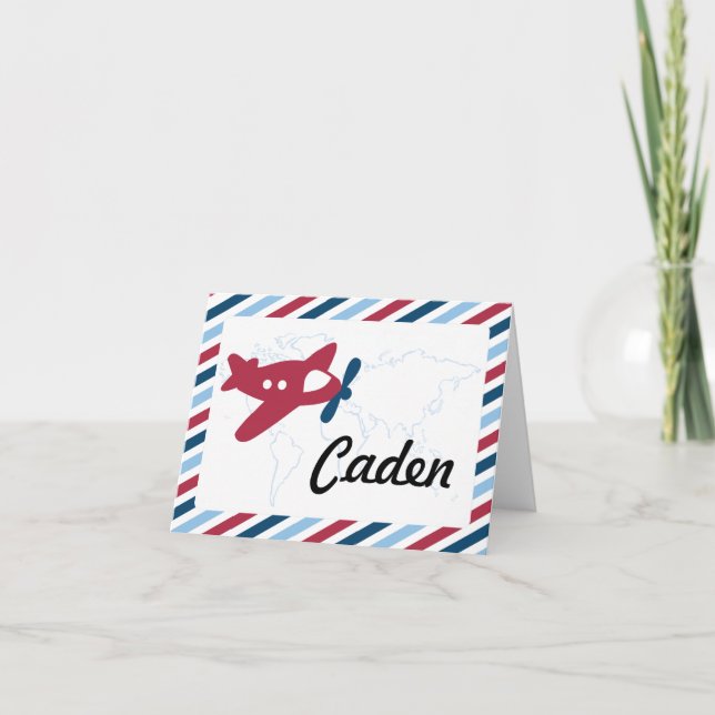 Tack för vintage Flygplan Airmail Kort (Framsida)