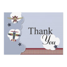 Tack för vintageflygplanbaby shower