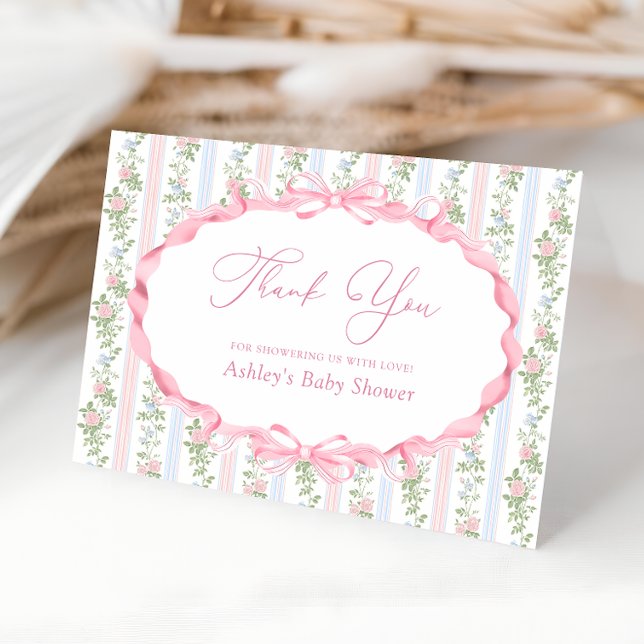Tack för vintagens Blommigt Bow Baby Shower (Skapare uppladdad)