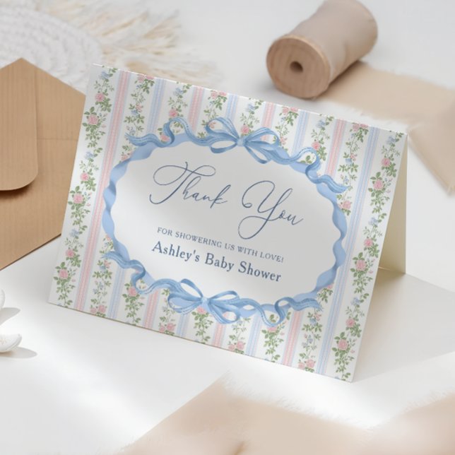Tack för vintagens Blommigt Bow Baby Shower (Skapare uppladdad)