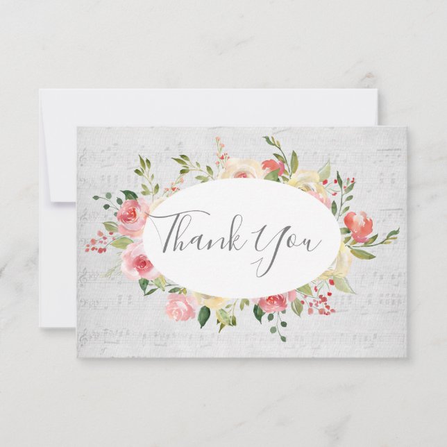 Tack för vintagens musikbakgrund inbjudningar (Framsida)