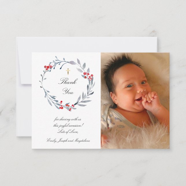 Tack för vinterbaptism inbjudningar (Framsida)