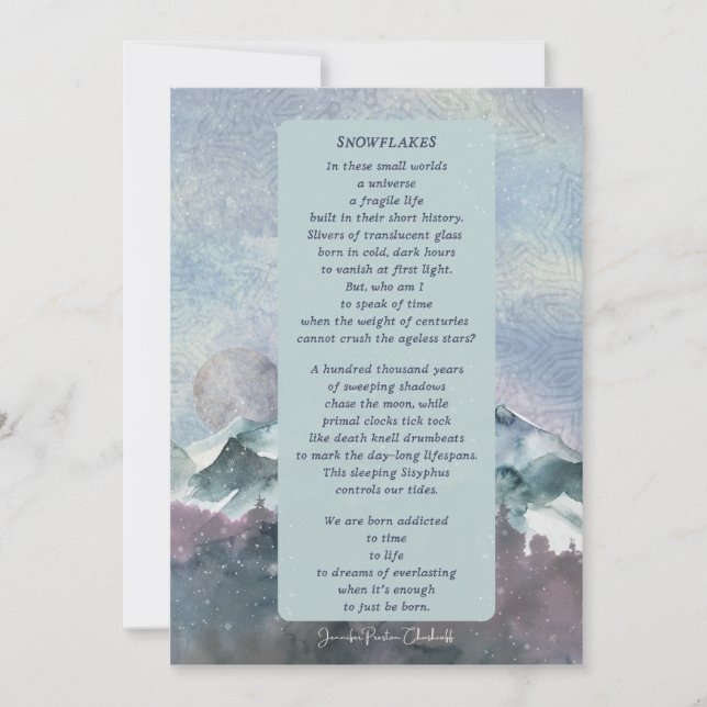 Tack för vinterdesignen i snöflingor julkort (Framsida)