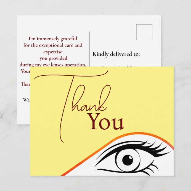 Tack för Visionary Öga Surgeon Vykort (Fram/baksida)