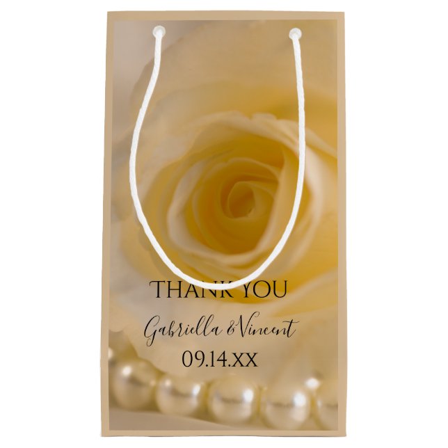 Tack för vit ros och Pearls Bröllop (Framsidan)