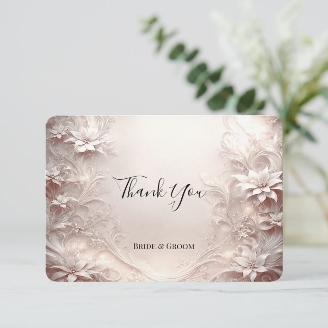 Tack för Vita Elfenbenskusten-Blommigten Kort (Stående Fram)