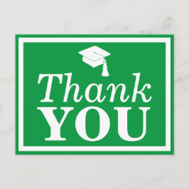 Tack för Vita Grad Cap för grönt Vykort