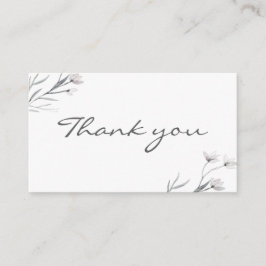 Tack för Vita Grått-Blommigten, Snyggt Bröllop Tilläggskort