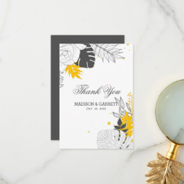 Tack för Vita och Gult Tropical Lövs-kortet Kort