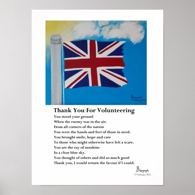 Tack för volontärarbete poster (Framsidan)