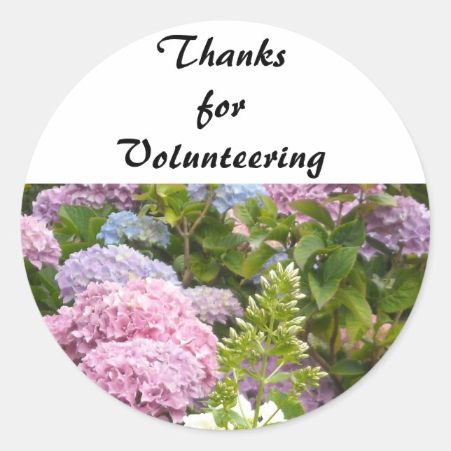 Tack för volontärarbete runt klistermärke (Framsida)