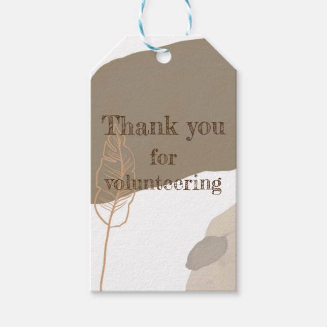 Tack för volontärarbete Volunteer-uppskattning Presentetikett (Framsidan)
